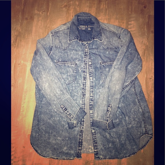 GAP Tops - Gap Acid Wash Denim Shirt